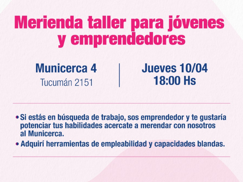 Municerca 4: el municipio ofrece un taller sobre empleo y emprendedurismo