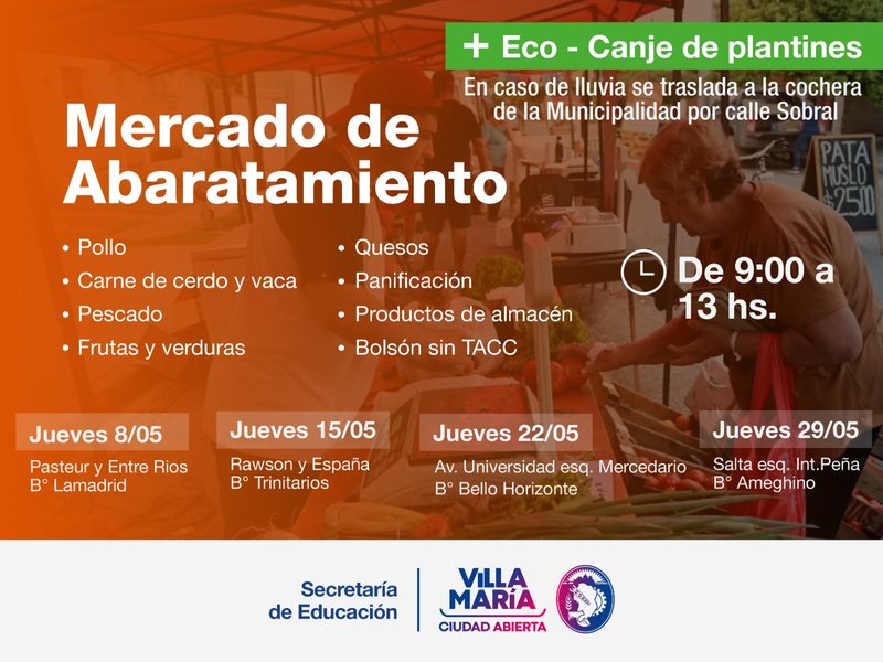 Con productos de primera necesidad a precios accesibles, el Mercado de Abaratamiento estará este jueves en barrio Lamadrid