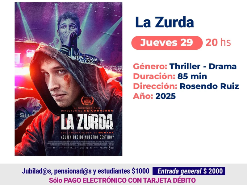 Este jueves, el Centro Cultural Comunitario proyecta la película “La Zurda”