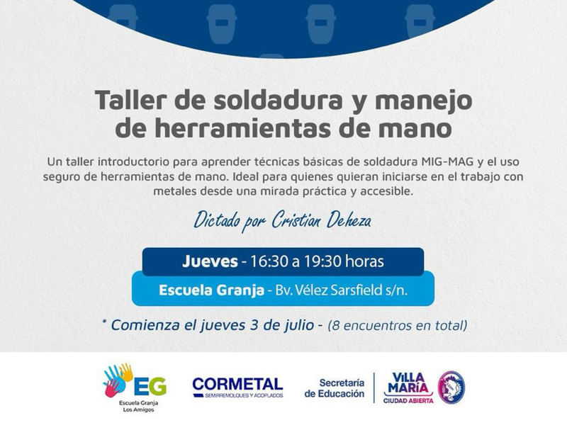 La Escuela Granja ofrecerá un taller de soldadura y herramientas de mano