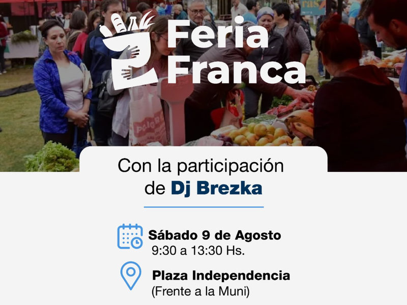 Este sábado se realiza una nueva edición de la Feria Franca con música en vivo