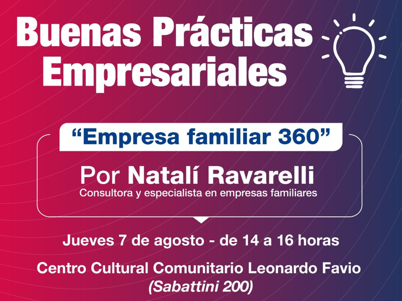 Empresa Familiar 360: el municipio realizará una nueva jornada de capacitación sobre buenas prácticas empresariales