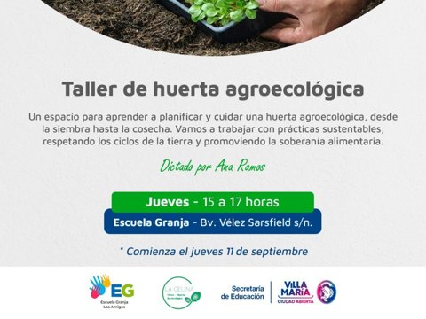 En septiembre inician talleres gratuitos en la Escuela Granja