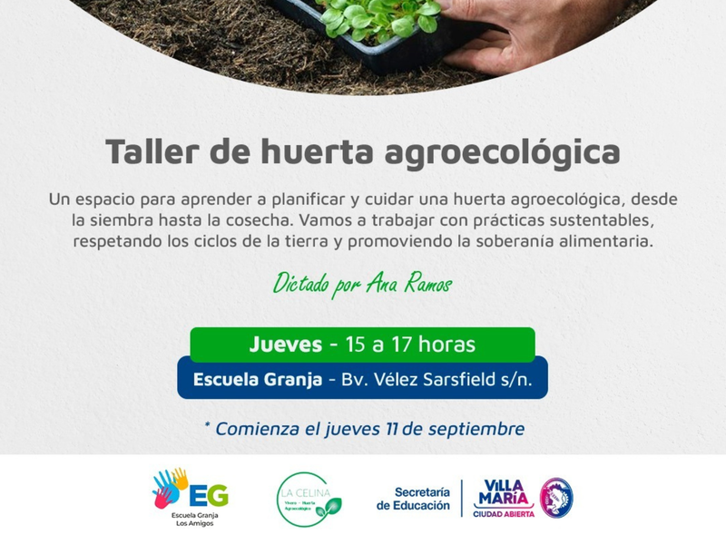 En septiembre inician talleres gratuitos en la Escuela Granja
