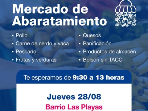El Mercado de Abaratamiento llega este jueves a barrio Las Playas