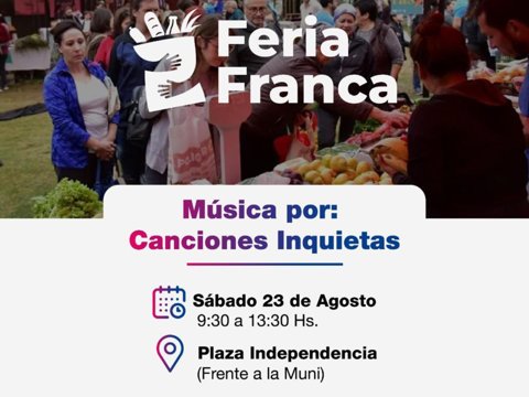 Mañana se realiza una nueva edición de la Feria Franca con música en vivo