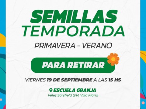 El municipio entregará semillas de la temporada primavera - verano