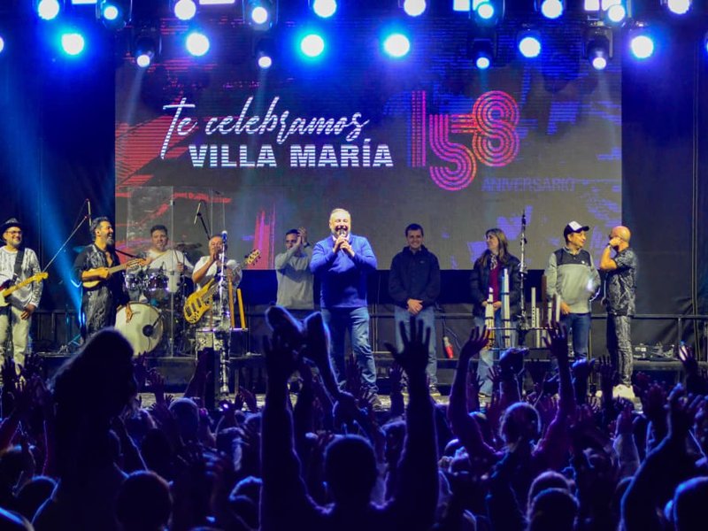 Villa María celebró su cumpleaños con shows musicales en el Parque de la Vida