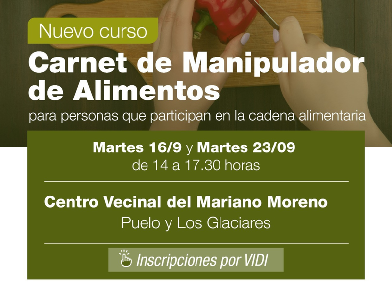 Nuevo curso para obtener el Carnet de Manipulador de Alimentos