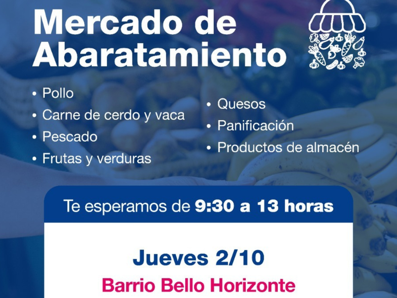 El Mercado de Abaratamiento llega este jueves a barrio Bello Horizonte