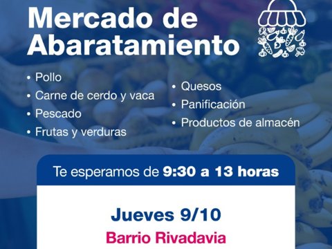 El Mercado de Abaratamiento llega este jueves a barrio Rivadavia