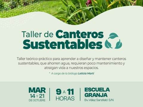 Se realizará un taller de Canteros Sustentables