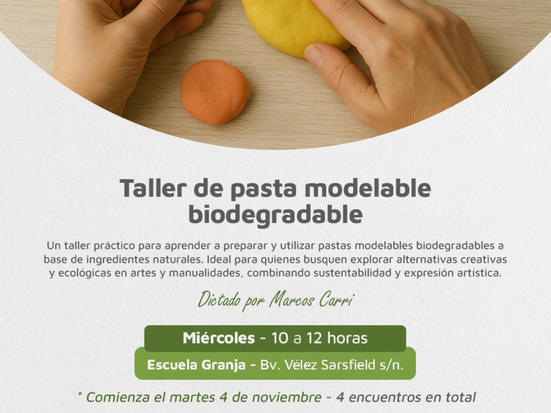 Talleres en la Escuela Granja: en noviembre comienzan nuevas propuestas vinculadas a la sustentabilidad y la producción artesanal