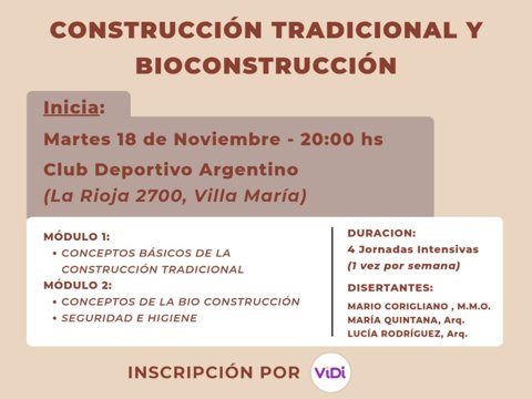 Mañana comienza una nueva capacitación en construcción tradicional y bioconstrucción