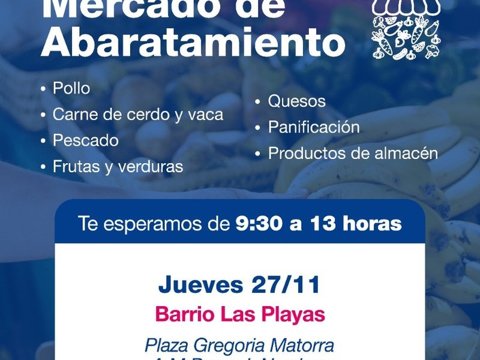 Este jueves llega el mercado de abaratamiento al barrio Las Playas