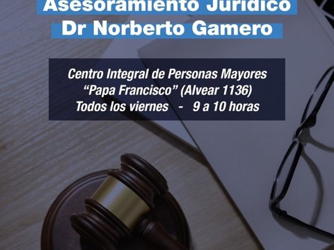 Quienes asistan al Centro Integral de Personas Mayores "Papa Francisco" podrán recibir asesoramiento jurídico los días viernes