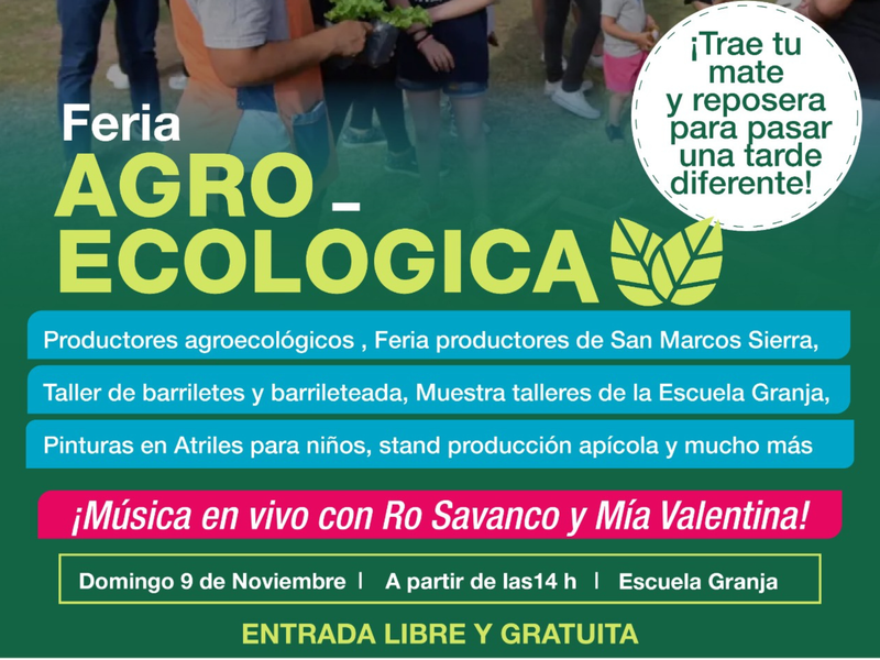 Se llevará a cabo una Feria Agroecológica en la Escuela Granja