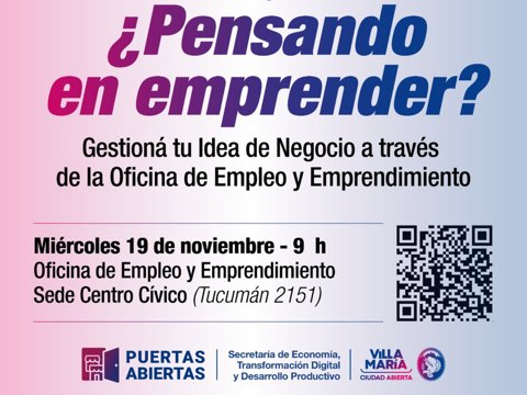 ¿Pensando en Emprender?: El municipio impulsa una nueva instancia para gestionar ideas de negocio