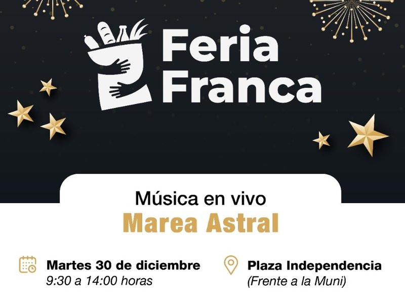 Feria Franca de fin de año con música en vivo en Plaza Independencia