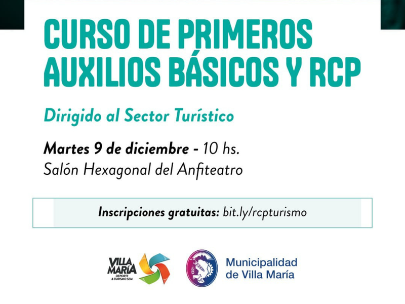 Se realizará un curso de primeros auxilios básicos y RCP para el sector turístico