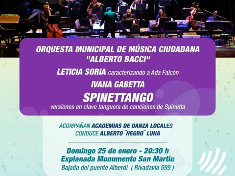 Este domingo se realizará una nueva edición del Festival de Tango en la explanada del Monumento San Martín