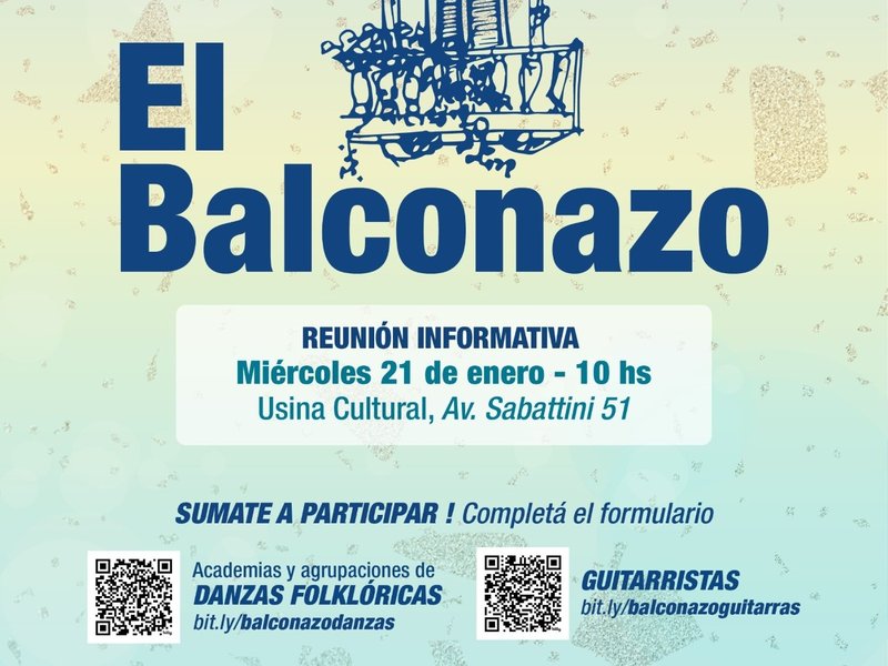 “El Balconazo” contará con el “Indio” Lucio Rojas junto a academias y agrupaciones folklóricas locales
