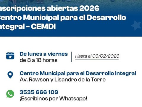 CEMDI: continúan abiertas las inscripciones para el ciclo 2026