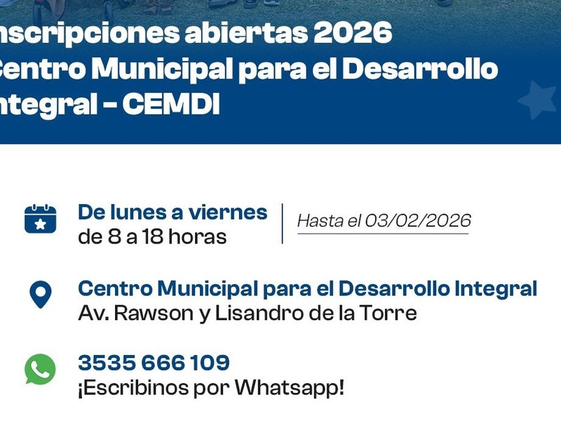 CEMDI: continúan abiertas las inscripciones para el ciclo 2026