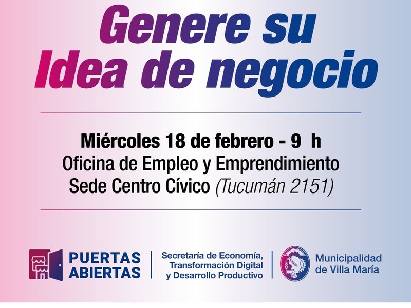 “Genere su idea de negocio”: nueva propuesta de formación para emprendedores