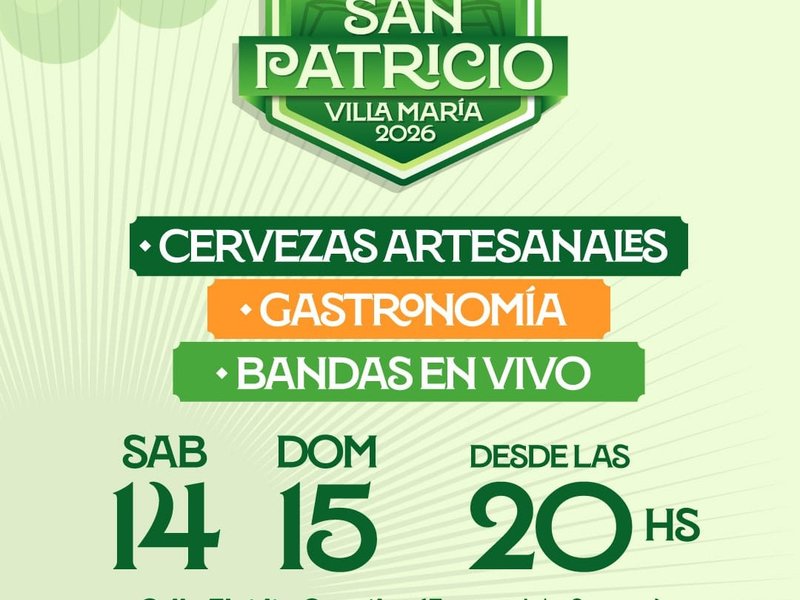 Este fin de semana se realizará la fiesta "San Patricio" frente al Anfiteatro