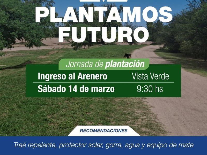 Villa María más Amigable: el municipio invita a participar de una plantación comunitaria de árboles en el arenero de barrio Vista Verde