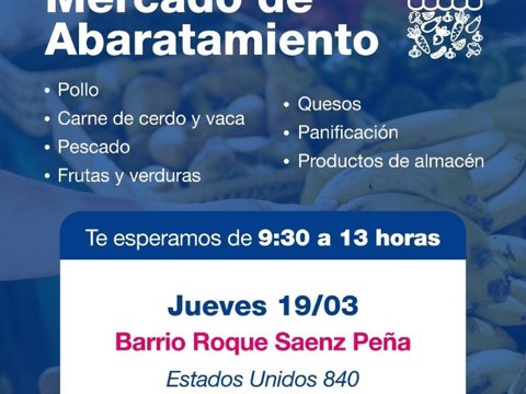 El mercado de abaratamiento llega a barrio Roque Sáenz Peña