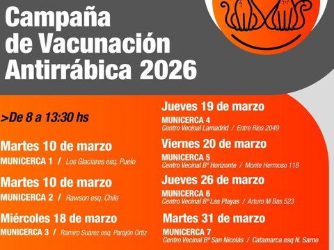 Campaña gratuita de vacunación antirrábica en los MuniCerca