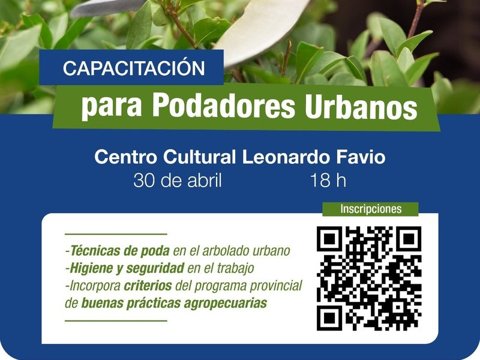 Se realizará una capacitación para podadores urbanos en el Centro Cultural Leonardo Favio