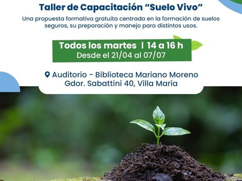 Inscripciones abiertas para participar del taller "Suelo Vivo"