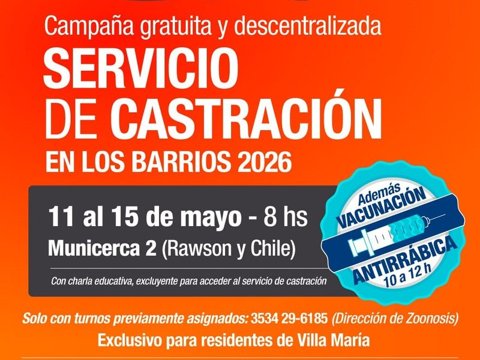 Castraciones gratuitas y vacunación antirrábica para mascotas en el Municerca 2