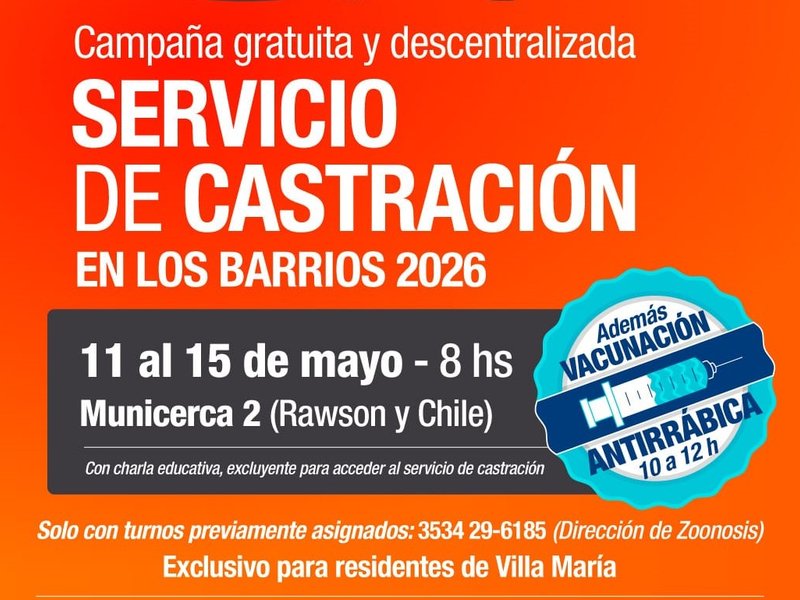 Castraciones gratuitas y vacunación antirrábica para mascotas en el Municerca 2