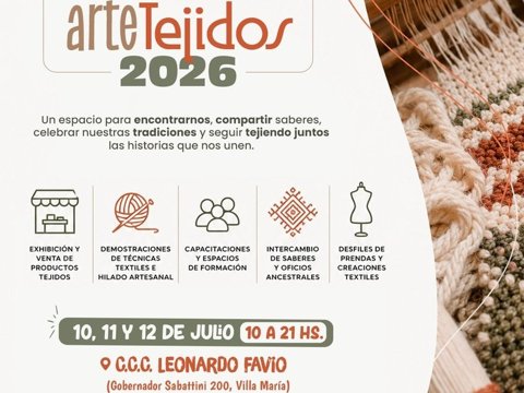 Arte-Tejido 2026: la edición 2026 del Encuentro Nacional de Tejedores tendrá lugar del 10 al 12 de julio en el Centro Cultural Leonardo Favio