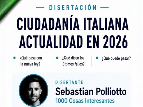 La Asociación Familia Piamontesa invita a una disertación sobre ciudadanía italiana y su actualidad en 2026