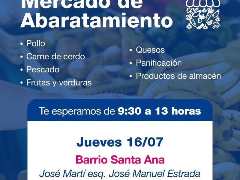 El Mercado de Abaratamiento llega a barrio Santa Ana con productos a precios accesibles