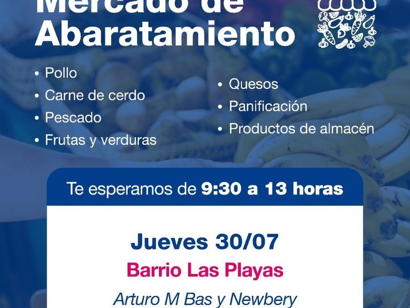 El Mercado de Abaratamiento llega este jueves a barrio Las Playas con productos de primera necesidad y ecocanje