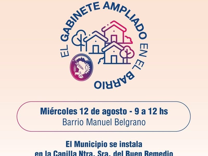 El Gabinete Municipal trabajará mañana desde barrio Belgrano
