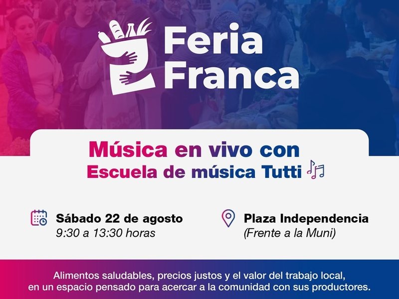 La Feria Franca regresa este sábado a Plaza Independencia con productos locales y espectáculos en vivo