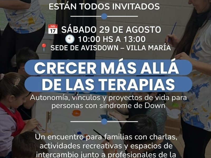 Villa María será sede de un encuentro para fortalecer la autonomía y el proyecto de vida de personas con síndrome de Down