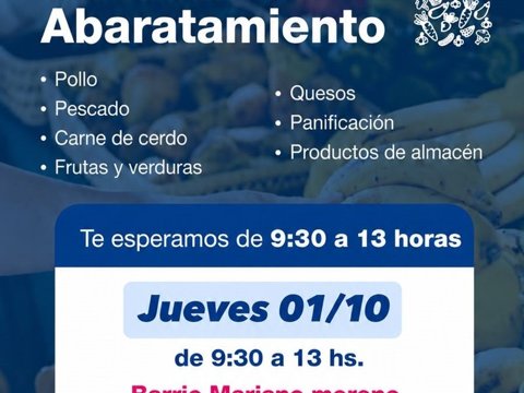 El Mercado de Abaratamiento llega a barrio Mariano Moreno con productos a precios accesibles