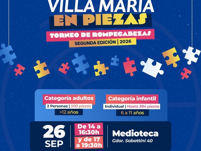 La Medioteca celebra el cumpleaños de la ciudad con el torneo de rompecabezas "Villa María en Piezas"