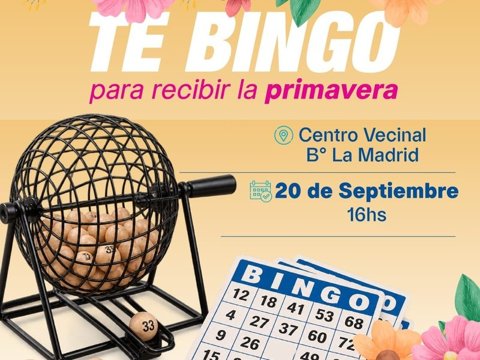 MuniCerca 4: se realizará un Té Bingo para recibir la primavera en barrio Lamadrid