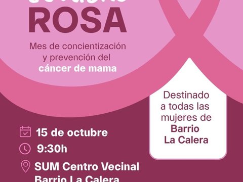 Octubre Rosa: habrá una jornada de concientización y prevención en el barrio La Calera