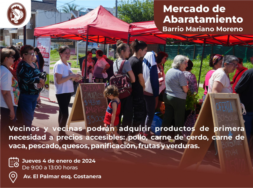 Villa María: Mercado de Abaratamiento en barrio Mariano Moreno