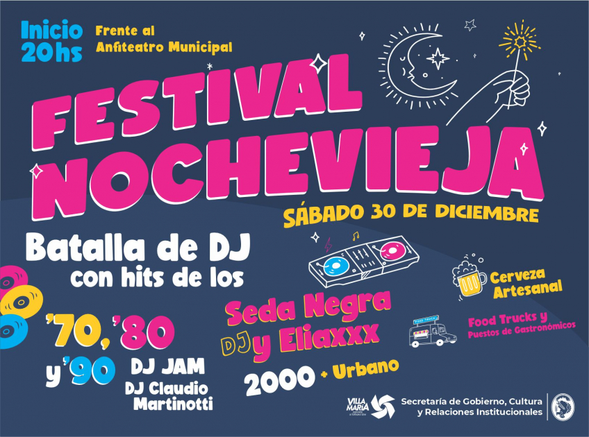Villa María: La Municipalidad presentó el Festival Nochevieja, una propuesta gastronómica y musical para despedir el año 